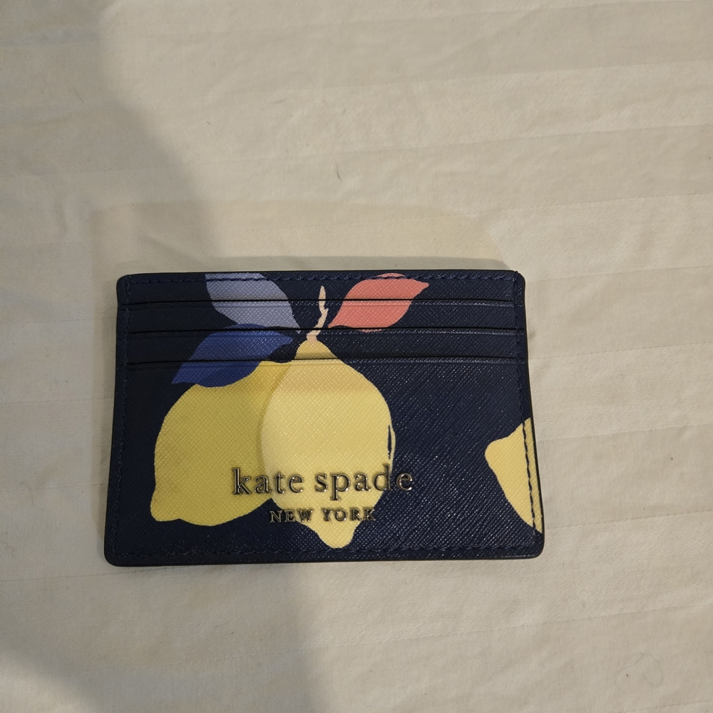 kate spade navy lemon print cardholder